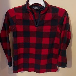 Lands End Red and black Buffalo print micro fleece sweatshirt
